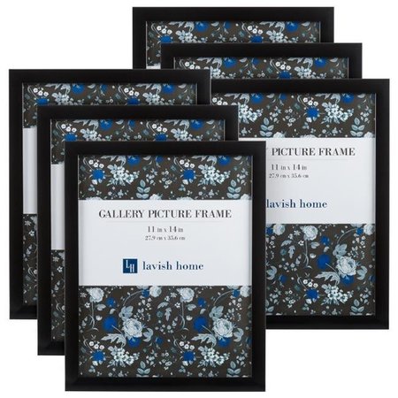 LAVISH HOME Lavish Home 82-FR1148B 11 x 14 in. Picture Frames Pack; Black - Set of 6 82-FR1148B